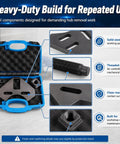 Built Tough Wheel Hub Puller Kit Compatible With 5 6 And 8 Lug Cars Trucks showing steel components and slotted mounting plate design.