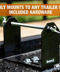Rock Solid Commercial Trimmer Line Spool Holder Bracket With Mounting Hardware For Landscape Trailers on trailer surface.