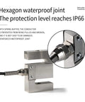 Heavy Duty Load Cell Sensor With Indicator Display For S Type Tension And Compression, High Precision Weight Scale With Kilogram Gram Kilonewton Ton Units, Two Relay Output Sets And 2 Hanging Rings, Ideal For Industrial Testing And Calibration, IP66 waterproof joint
