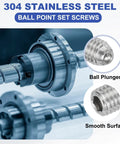 M4x10mm Ball Point Set Screws 20 Pcs 304 Stainless Steel Hex Socket Spring Ball Point Grub Screws for Machines and Furniture