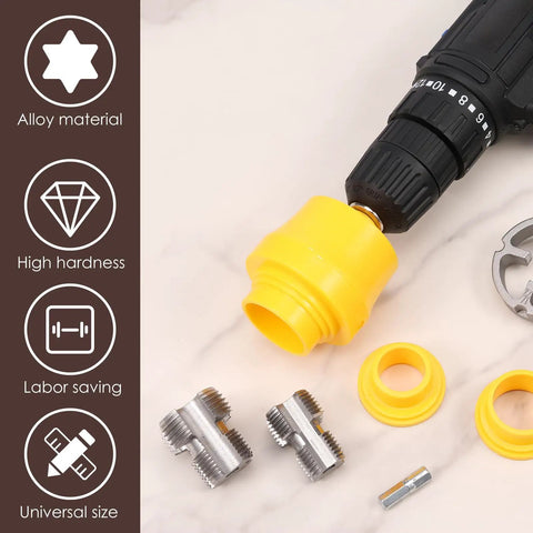 Turn Your Drill Into A Fast PVC Pipe Threading Pro With This Easy Thread Maker Kit It Includes Three Dies For One Half Inch