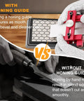 Comparison of chiseling with All In One Chisel Sharpening Kit With Honing Guide And 400 1000 Grit Diamond Stones and without guide