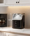 Chewable Cafe Style Nugget Ice Maker For Home And Office And RV 33 Lb Per Day Countertop Machine next to coffee maker