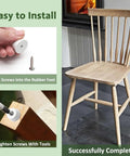 Image demonstrating White Round Cutting Board Rubber Feet No Sweat Thermoplastic Base Pads With Stainless Screws For Kitchen Counter Stabilization.