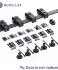 64 Inch Bifold Barn Door Hardware Track Kit For Four 15 Inch Closet Doors Top Mount Sliding System With Heavy Duty Rollers