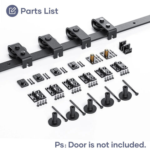64 Inch Bifold Barn Door Hardware Track Kit For Four 15 Inch Closet Doors Top Mount Sliding System With Heavy Duty Rollers