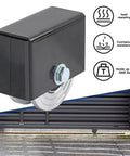 Beefed Up Heavy Duty 4 Inch V Groove Sliding Gate Wheels With Welded Bracket Box, shown with gate and features.