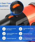 Concrete Grinder Set, Heavy-Duty Electric Angle Grinder for Floor Sanding showing 6-variable speed gear adjustment options.