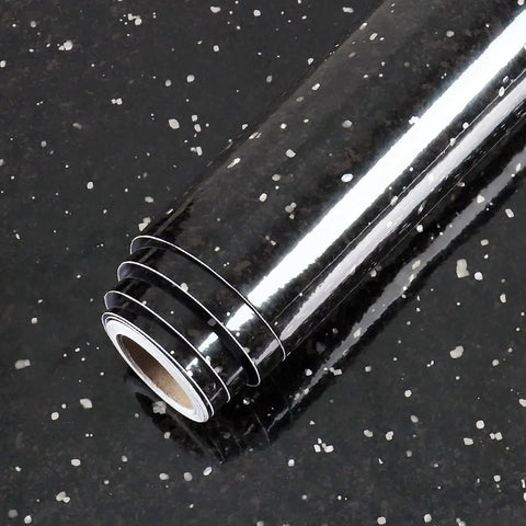 Close-up of Black Granite Peel And Stick Contact Paper 36 X 160 Inch Waterproof Self Adhesive Vinyl roll on surface