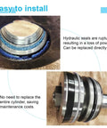Heavy Duty Pro Grade Hydraulic Log Splitter Cylinder Rebuild Seal Kit For 4.5 Inch Bore And 1.75 Inch Rod Cylinders Pack Of 11 Seals shown installed in cylinder.