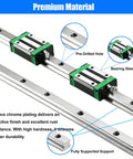 Pro Grade Linear Guide Rail Kit With 200mm Rails And Four HGH20CA Bearing Blocks for 3D printers showing metal rails and bearing blocks