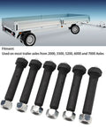 Greaseable Spring Shackle Bolts for Trailers Steel 9 16 Inch By 3 Inch M11x1 Threads Heavy Duty Trailer Suspension Hardware With Grease Zerk Wide Axle Fitment For 2000 3500 5200 6000 7000 Lb Axles, 6 bolts shown