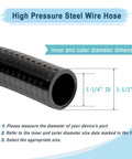 Heavy Duty Reinforced Steel Wire Water Hose 1-1/4 Inch By 10 Foot Black Flexible Vinyl Tubing For Pool Suction And Drain No Kinking Or Collapsing With 2 Clamps dimensions