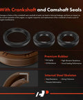 Crankshaft and camshaft seals for Plug And Play Engine Timing Belt Kit With Water Pump Tensioner For Honda Accord 1994 2002 VTEC