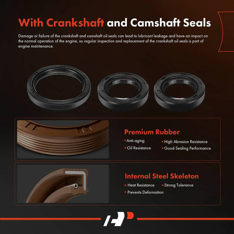 Crankshaft and camshaft seals for Plug And Play Engine Timing Belt Kit With Water Pump Tensioner For Honda Accord 1994 2002 VTEC