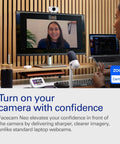 Pro 1080p Webcam Featuring Slick 60Fps Video And Secure Privacy Shutter For Instant Plug And Play Action On Laptops And Desktops in home office setup.