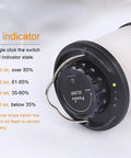 Battery level indicator for CL30R Camping Lantern With 650 Lumens, USB Rechargeable, 3x 18650 Batteries, 6 Modes, Durable Outdoor Light.