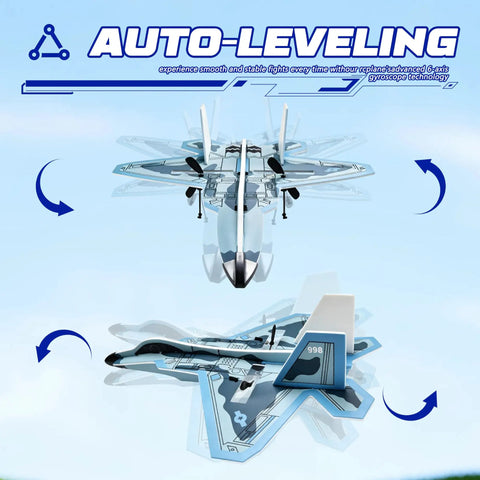 "Easy To Fly RC Plane For Beginners And Kids 6 Plus Adults Durable Outdoor Jet Glider With 6 Axis Gyro Stabilization Remote Control Airplane for backyard fun"