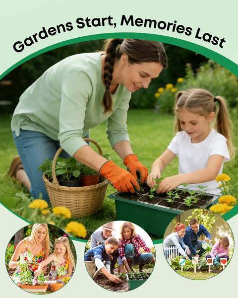 All-In-One Seed Starter Kit With 120 Cell Trays And 4 Inch Humidity Domes, Includes 10 Starter Trays, Planting Tools And Labels, Indoor Seedling Germination Trays, Reusable Seed Starting Trays For Quick, Easy Home Gardening