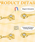 12 Pack Magnetic Necklace Clasps And Closures Set With Locking Magnetic Jewelry Clasps And Extender Easy On Quick Snap For Necklaces
