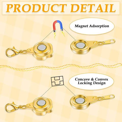 12 Pack Magnetic Necklace Clasps And Closures Set With Locking Magnetic Jewelry Clasps And Extender Easy On Quick Snap For Necklaces