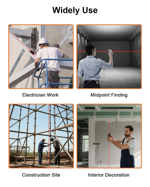 Pro-Grade Laser Measuring Tool for DIY and Home Projects, 400 Ft Range, Rechargeable Battery, Fast 1.5 Hour Charge, Up to 5 Hours of Use, Plus Minus 1/16 Inch Accuracy, Bubble Level for Precise Indoor Measurements, Handheld and Super Simple to Use at construction sites and interior work