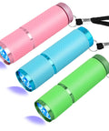 Three Pack Ultraviolet Black Light Flashlights 395nm With 9 LED UV Beams For Pet Urine Detection, Counterfeit Money, Scorpions
