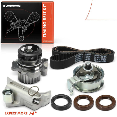 All In One Timing Belt Kit With Water Pump For 1.8L Volkswagen And Audi Models 2000 2006 including Beetle Jetta Golf Passat TT Quattro