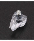 Heavy Duty 5mm Clear Shelf Pins 400 Pieces Rock Solid Cabinet Hardware, close-up view of a clear shelf pin with metal top.