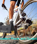 Cyclist on mountain bike with focus on 4 Pairs Organic Resin Disc Brake Pads For Mountain Bikes, Grippy Bite And Low Noise Stop