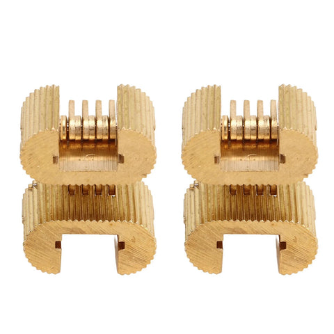 Hidden copper hinges for DIY furniture, set of 2 heavy-duty hinges with 180-degree opening, ideal for cabinets and woodworking projects.