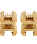 Close-up of copper 180 Degree Hidden Hinges For Cabinet Doors And Gift Boxes, showing laminated link and mounting grooves for DIY projects.