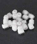 20 Piece Plastic Worm Gear Set 6x6-2A Reduction Gears For RC Cars And DIY Robots on black background