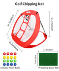 Dimensions of Portable Indoor Golf Chipping Net With Hitting Mat For Backyard Practice, Fast Pop Up Setup, Rugged Canvas Target Net