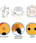 Diagram and features of Smart WiFi Water Level Sensor For Tanks Water And Oil Tank Level Monitor With Automatic Alarm Tuya Smart Life App Remote Control IP65 Waterproof Ultra Accurate