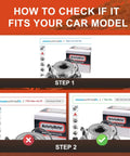 Visual guide showing how to check if Front Wheel Hub and Bearing Assembly for 4WD 6 Lug Trucks and SUVs fits your car model.
