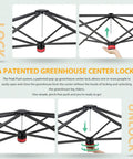 8x6 Portable Walk In Greenhouse Pop Up Indoor Outdoor Garden Shelter Kit With Zippered Doors And Windows PE Cover Clear Green No Tools Needed Center Lock Quick Setup center lock mechanism