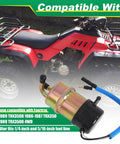 12V Fuel Pump With Am116304 Fuel Filter For Honda FourTrax Foreman 86-89 TRX 350 350D 4x4 Replacement displayed with ATV.