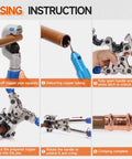 Copper Tube Fittings Crimping Tool With One Half, Three Quarters And One Inch Jaws, showcasing step-by-step usage instructions