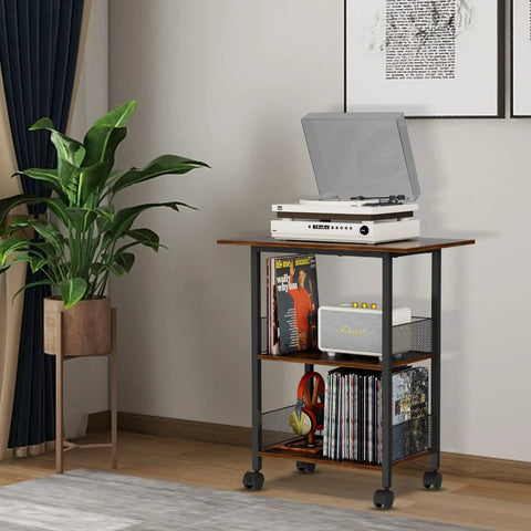 Heavy Duty 3 Tier Printer Stand On Rolling Casters With Deep Storage Shelves For Home Office Fax Machine Scanner Copier Table Smooth Roll Out Built Tough Pro Setup