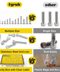 Comparison of 1220Pcs Metric Screws Assortment Kit M3 M4 M5 M6 With Hex Socket Head Cap Bolts Nuts And Washers In 304 Stainless Steel