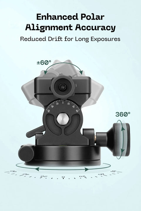 SkyGuider Pro Base Mount For Star Tracker Low Latitude Version with precision CNC aluminum and polar alignment features.