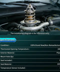 Top Shelf Replacement Thermostat Housing Assembly For Toyota Corolla Prius And Lexus, visible in engine compartment.