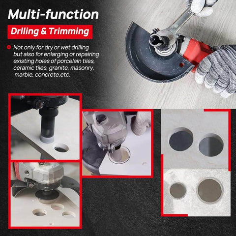 DT-DIATOOL tile hole saw kit with diamond core bits and 4/5 inch diamond finger bit with SDS adapter
