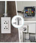Fifty Piece Pack Of Super Tough EMT Connectors For Half Inch Electrical Conduit Systems Featuring Corrosion Resistant Zinc Alloy Build For Snug Tight Wire Runs And No Sweat Installations on various electrical setups.