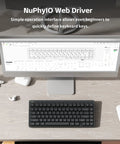Fly 75 Percent Wireless Mechanical Keyboard Featuring Tri Mode Bluetooth And Usb C Connections With Intuitive Gesture Touch Swipes For Effortless Volume Tweaks And Legit Gaming Vibes, displayed on a modern desk with white monitor.