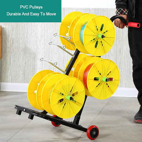 Portable Wire Spool Rack Dispenser For Heavy Duty Electrical Industrial And Retail Use Keeps Multiple Spools Organized And Accessible