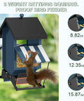 Heavy Duty Squirrel Proof Bird Feeder With Weight Activated Perch 5 Pound Capacity, squirrel trying to access feeder