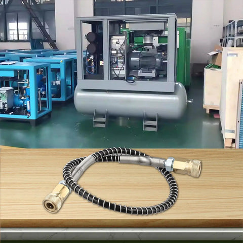 Bad Ass High Pressure Stainless Steel Air Hose Line M10x1 Male To Male With Awesome Coiled Spring Design For Tough Jobs Like Tank Inflation Rated Crazy Good At 4500 Psi Reliable Leak Proof Performance For Any Job Site, 50cm hose