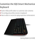 Next Level Smart RGB Mechanical Keyboard With Programmable Keys And Killer Typing Flow For Work And Gaming Featuring Color Alert Display On Keys Black aluminum keyboard with customizable RGB lighting and volume knob.